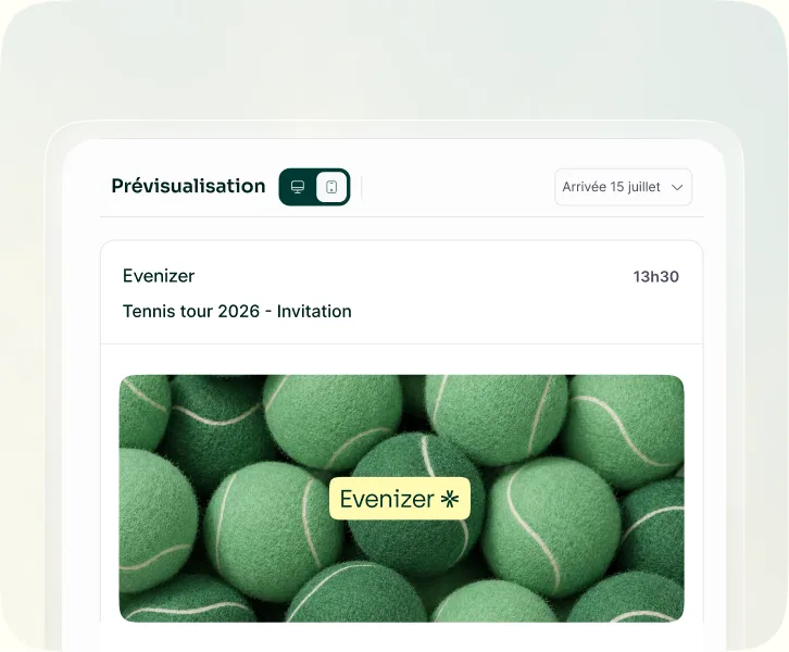 Portail d'invitation Evenizer vu par l'invité
